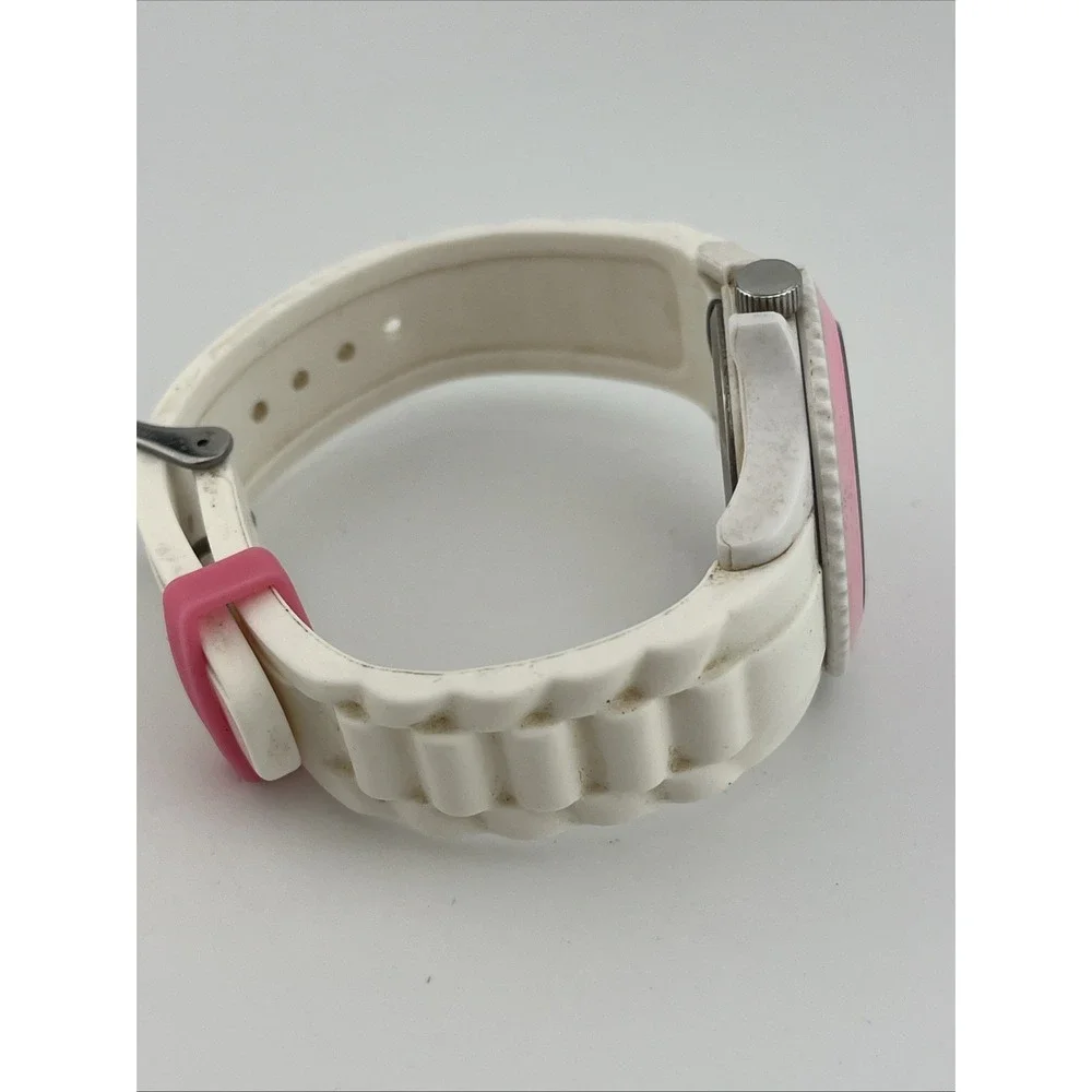 Time2U for Amiani Watch Women 40mm Case‎ White Silicone Band- New Battery